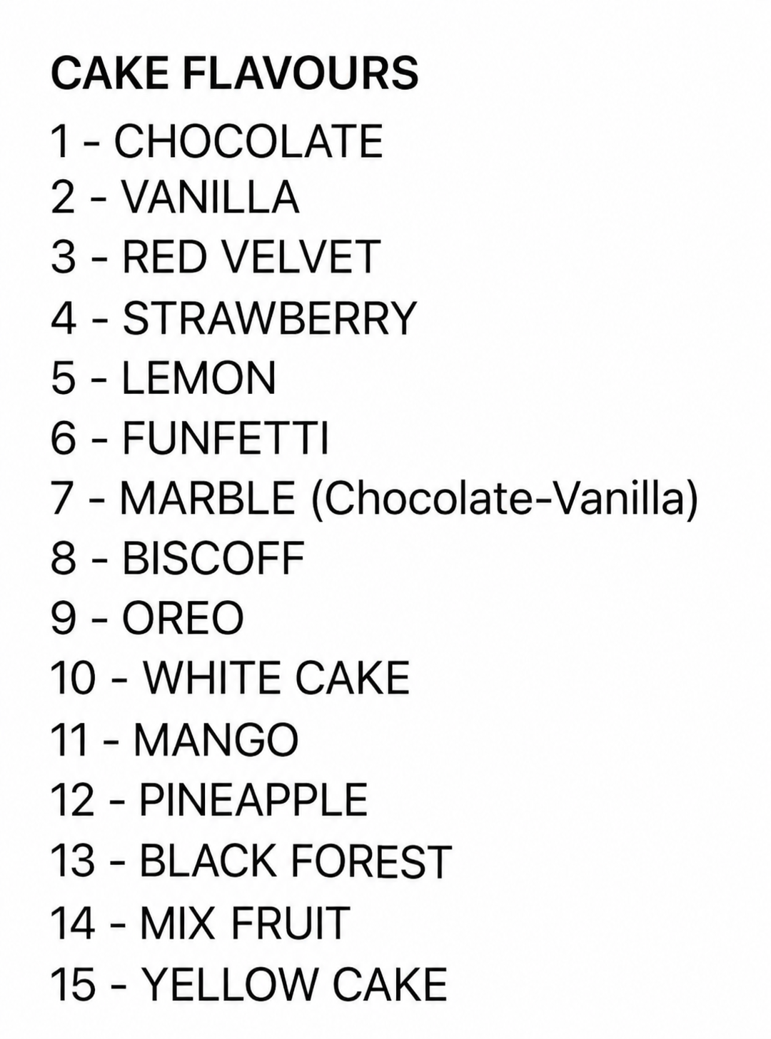 Flavors & Fillings